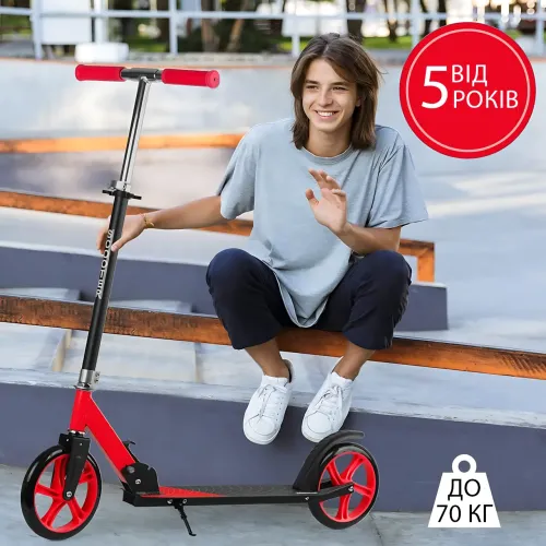 Детский двухколесный самокат 2036 с большими PU колесами 200 мм, складной алюминиевый самокат для детей от 5 лет до 70 кг - фото 10