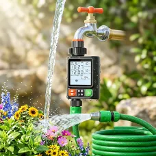 Умный программируемый таймер полива XON Water Timer X-344, 3/4, до 10 программ, ЖК-дисплей, IP54, для сада и огорода, черный