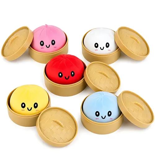 Сенсорная игрушка-антистресс «Пельмень Бао» (Bao Bun), милая мягкая игрушка в пастельных тонах, 10 см - фото 3