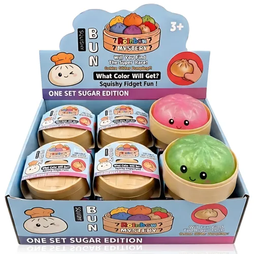 Сенсорная игрушка-антистресс «Пельмень в пароварке» (Squishy Dumpling) с блестками, светящийся в темноте, 9 см - фото 9
