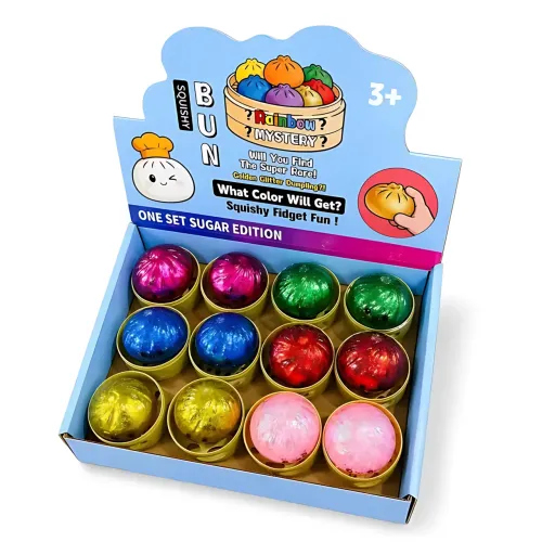 Сенсорная игрушка-антистресс «Пельмень в пароварке» (Squishy Dumpling) с блестками, светящийся в темноте, 9 см - фото 10