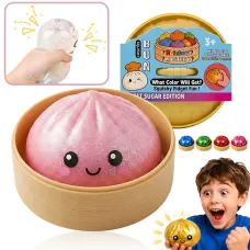 Сенсорна іграшка-антистрес «Пельмень у пароварці» (Squishy Dumpling) з блискітками, що світиться в темряві, 9 см