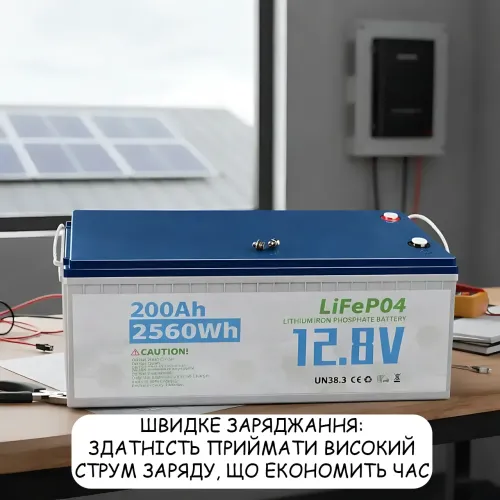 Аккумулятор LiFePO4 12V 200Ah, литий-железо-фосфатная аккумуляторная батарея для ИБП, солнечных систем и кемпинга - фото 6