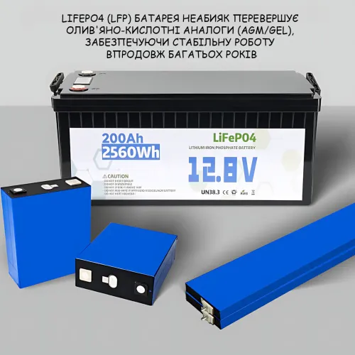 Аккумулятор LiFePO4 12V 100Ah UKC, литий-железо-фосфатная батарея (LFP) для ИБП, солнечных систем и кемпинга - фото 9