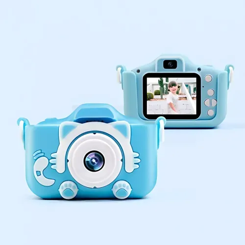 Детский цифровой фотоаппарат с селфи-камерой AND T14 Smart Kids Kitty, фотокамера для детей с играми и силиконовым чехлом - фото 2