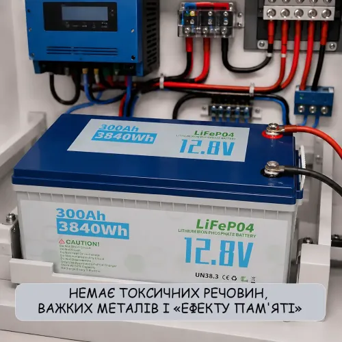 Аккумулятор LiFePO4 12 В 300 Ач для солнечных панелей, литиевая батарея 3840 Вт·ч с BMS, для ИБП, инвертора и автономного питания - фото 7
