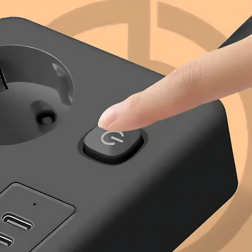 Сетевой фильтр-удлинитель с беспроводной зарядкой Qi, 3 розетки, 4 USB + Type-C, 3 метра, черный - фото 9