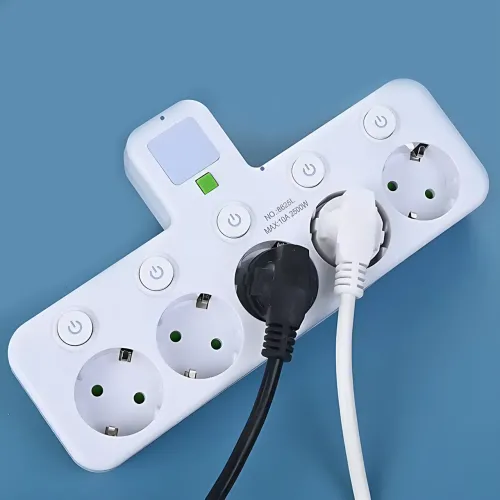 Сетевой фильтр-удлинитель 2500Вт, 4 розетки + 2 USB + 1 Type-C (PD), с ночником, индивидуальные выключатели, белый (PNS-01/8625UL) - фото 2