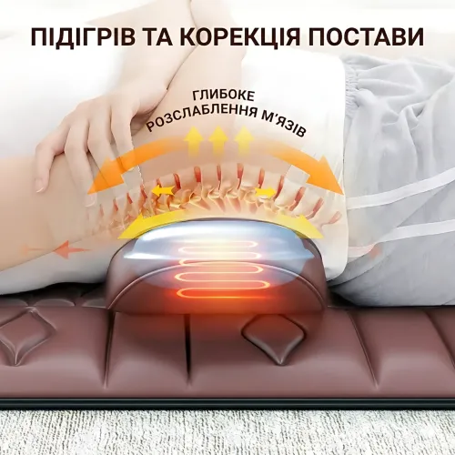 Массажный матрас ZH-06 с подогревом, роликовым и вибрационным массажем для всего тела, 9 уровней интенсивности, Экокожа - фото 8
