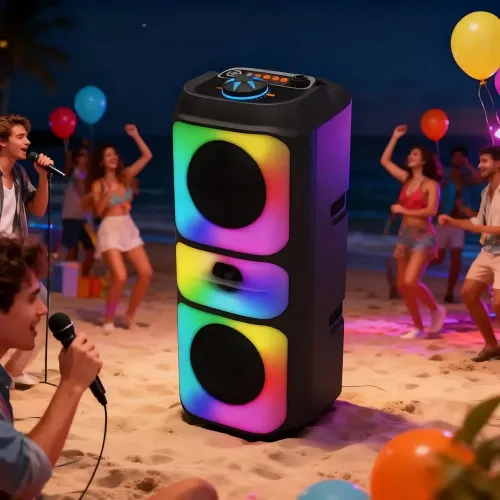 Портативная Bluetooth колонка Adar MS-3629BT, 30 Вт, с караоке, RGB подсветкой, FM-радио, USB/AUX/TF - фото 9