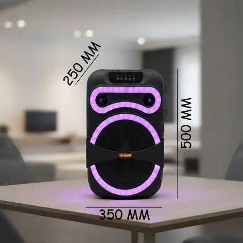 Портативная Bluetooth колонка MS-1201BT-W, 50 Вт, с беспроводным микрофоном, FM-радио, USB/AUX/SD, караоке-система - фото 8