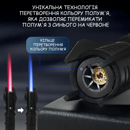 Турбогорелка-зажигалка газовая ZGT-2 с регулируемым пламенем, металлическая горелка для кухни, камина и ремонта - фото 6
