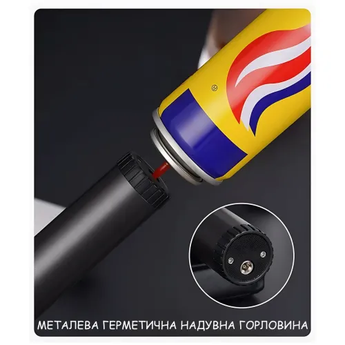 Турбогорелка-зажигалка газовая ZGT-2 с регулируемым пламенем, металлическая горелка для кухни, камина и ремонта Синий - фото 7