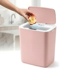 Розумне сенсорне відро для сміття Smart Trash Can 16 л, безконтактне автоматичне відро для сміття з кришкою, електро контейнер Рож