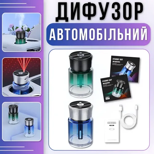 Умный автомобильный ароматизатор и увлажнитель воздуха с проекцией Звездное небо XT016 - фото 9