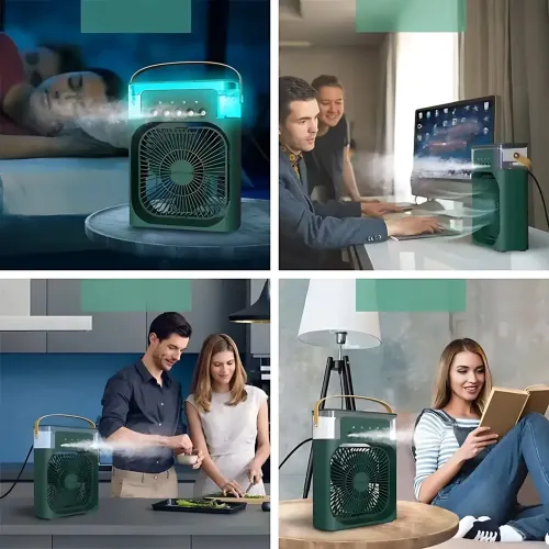 Портативний кондиціонер 4в1 Air Cooler Fan з водяним охолодженням, настільний мінівентилятор з ароматизатором і підсвіткою - фото 10