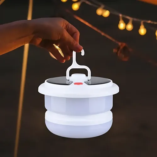 Кемпінговий ліхтар із сонячною батареєю і гірляндою RGB LED-стрічка 10 м YX669, туристична підвісна лампа вологозахищена - фото 7