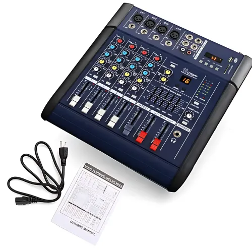 Активний мікшерний пульт Mixer BT 4200D 4 канали, Bluetooth, USB, FM, 500 Вт, для караоке та звукозапису - фото 9