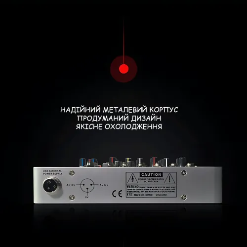 Профессиональный микшерный пульт Mixer BT MT-4000 (2 канала), Bluetooth, USB, MP3, фантомное питание +48V, DSP эффекты - фото 6