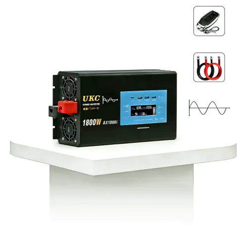 Перетворювач напруги UKC AX1800i 12V-220V 1800W чиста синусоїда, інвертор з LCD-дисплеєм, USB, Type-C - фото 9