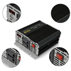 Автомобильный инвертор SU-KAM RPI 500W (12V в 220V) преобразователь напряжения с активным охлаждением для авто, кемпинга и дома