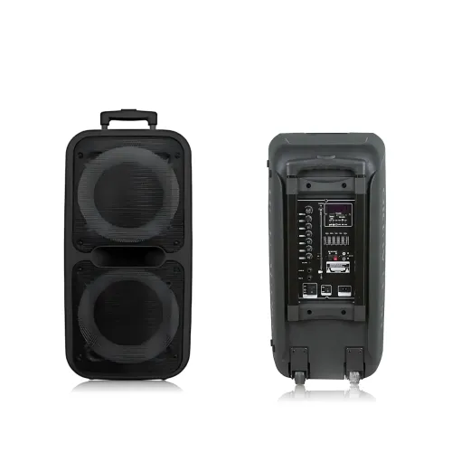 Акустическая колонка ZXX-7575 2500Вт (2×12), портативная караоке-система с 2 радиомикрофонами, Bluetooth, X-BASS, TWS, LED - фото 6