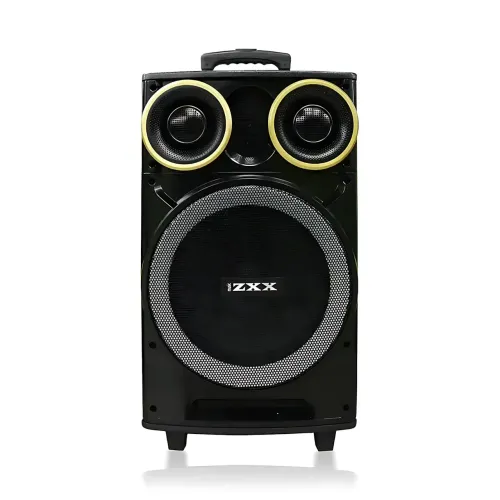 Портативная акустическая колонка ZXX-9191 60Вт 12 с Bluetooth, караоке и 2 радиомикрофонами, автономная колонка-чемодан - фото 2