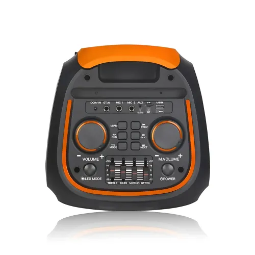 Портативная акустическая колонка ZXX-1095 80Вт 2x8 с Bluetooth, караоке, гитарным входом и радиомикрофоном, колонка-чемодан - фото 8