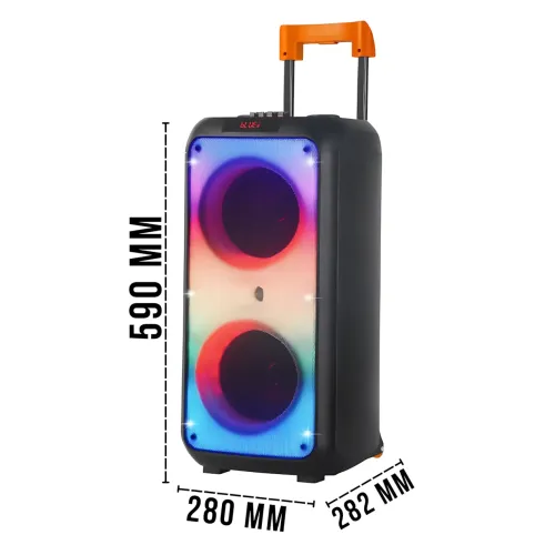 Портативная акустическая колонка ZXX-1095 80Вт 2x8 с Bluetooth, караоке, гитарным входом и радиомикрофоном, колонка-чемодан - фото 9
