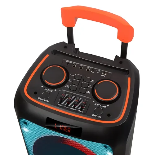 Портативная акустическая колонка ZXX-1095 80Вт 2x8 с Bluetooth, караоке, гитарным входом и радиомикрофоном, колонка-чемодан - фото 7