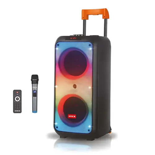 Портативная акустическая колонка ZXX-1095 80Вт 2x8 с Bluetooth, караоке, гитарным входом и радиомикрофоном, колонка-чемодан - фото 10