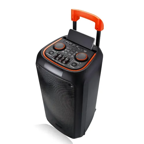 Портативная акустическая колонка ZXX-1095 80Вт 2x8 с Bluetooth, караоке, гитарным входом и радиомикрофоном, колонка-чемодан - фото 6