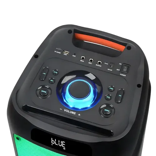 Акустическая колонка ZXX-5590 100 Вт, портативная караоке система с двумя микрофонами, Bluetooth, TWS, FM, подсветкой, на колесах - фото 6
