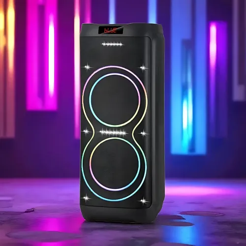 Акустическая колонка ZXX-5560 100 Вт, портативная караоке система с 2 микрофонами, Bluetooth, TWS, FM, LED подсветкой, на колесах - фото 9