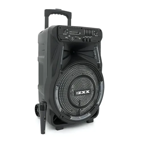 Акустична колонка ZXX-7171 600 Вт, портативна караоке система 12, Bluetooth, TWS, FM, LED, мікрофон, еквалайзер, на коліщатках - фото 2