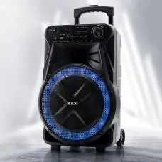Акустична колонка ZXX-7171 600 Вт, портативна караоке система 12, Bluetooth, TWS, FM, LED, мікрофон, еквалайзер, на коліщатках