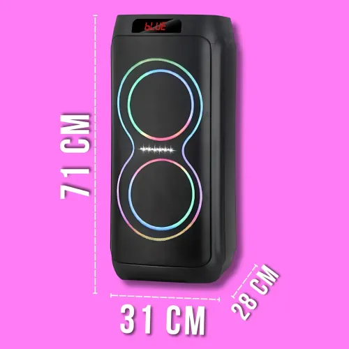 Портативна акустична колонка ZXX-5550 80 Вт, 2x8, Bluetooth, TWS, Караоке, 2 радіомікрофони, FM, LED-підсвітка, 4500 мач - фото 8
