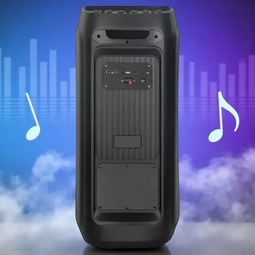 Портативна акустична колонка ZXX-5550 80 Вт, 2x8, Bluetooth, TWS, Караоке, 2 радіомікрофони, FM, LED-підсвітка, 4500 мач - фото 5