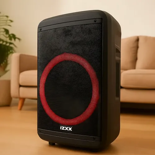 Портативная акустическая колонка ZXX-7878 90Вт, 15, Bluetooth, TWS, Караоке, 2 радиомикрофона, FM, RGB-подсветка, 5000mAh - фото 3