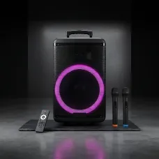 Портативна акустична колонка ZXX-7878 90 Вт, 15, Bluetooth, TWS, Караоке, 2 радіомікрофони, FM, RGB-підсвітка, 5000mAh