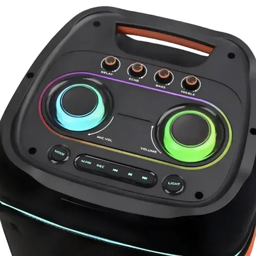 Портативная акустическая колонка ZXX-5530 80Вт, 2x8, Bluetooth, TWS, Караоке, 2 радиомикрофона, FM, LED-подсветка, 7000mAh - фото 5