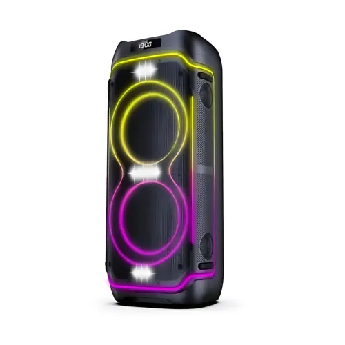 Портативная акустическая колонка ZXX-5530 80Вт, 2x8, Bluetooth, TWS, Караоке, 2 радиомикрофона, FM, LED-подсветка, 7000mAh - фото 3
