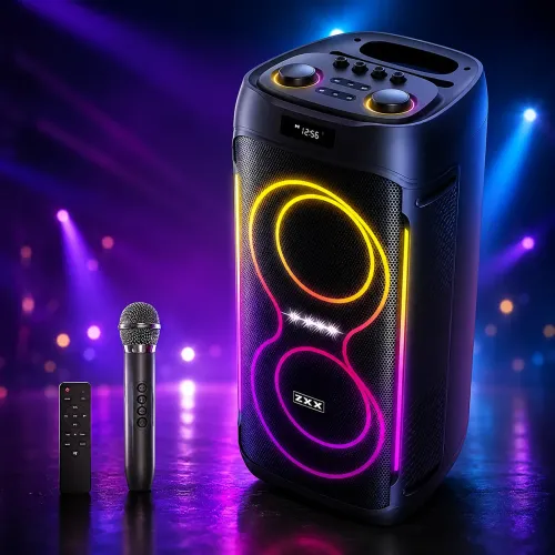 Портативна акустична колонка ZXX-5509 1200 Вт, 2x6.5, Bluetooth, TWS, Караоке, Радіомікрофон, FM, LED-підсвітка, 4500 mAh - фото 10