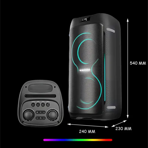 Портативна акустична колонка ZXX-5509 1200 Вт, 2x6.5, Bluetooth, TWS, Караоке, Радіомікрофон, FM, LED-підсвітка, 4500 mAh - фото 8