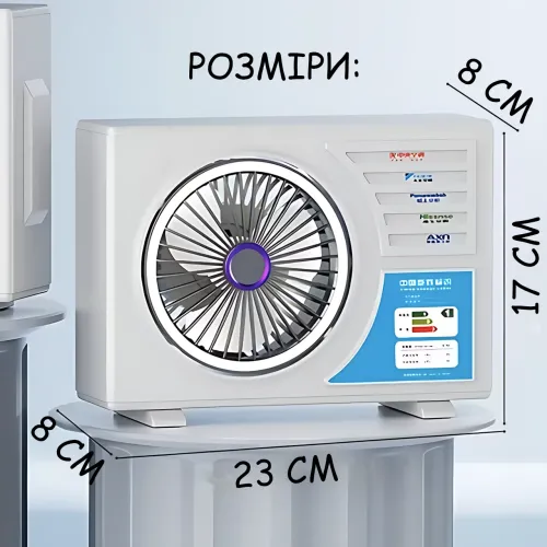Портативний настільний вентилятор Asixxsix з 5 швидкостями, 3D-обдувом і LED-нічником, акумуляторний USB-вентилятор для дому/офісу - фото 7