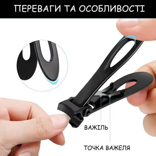 Профессиональный набор для маникюра 2 в 1: Кусачки для ногтей и металлическая пилочка, черный, футляр, AND ES-02A - фото 9