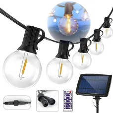 Гирлянда уличная ретро G40, 25 LED ламп, длина 7.6 м, теплый свет, влагозащита IP44, для террасы, сада и беседки