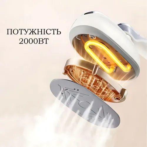 Ручной паровой утюг-отпариватель 2 в 1 Zepline ZP-00354, 2000 Вт, керамическая подошва, складной дорожный утюг, сенсорный - фото 6