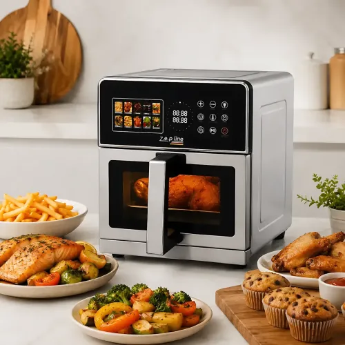 Аэрофритюрница Zepline ZP-00355 Silver Max Pro-3, 2200 Вт, 13 л, мультипечь с окошком, двойным нагревом, грилем, формой - фото 3
