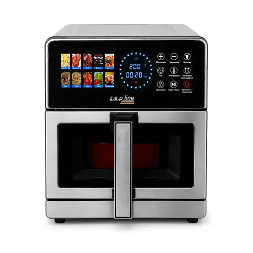 Аэрофритюрница Zepline ZP-00355 Silver Max Pro-3, 2200 Вт, 13 л, мультипечь с окошком, двойным нагревом, грилем, формой - фото 6